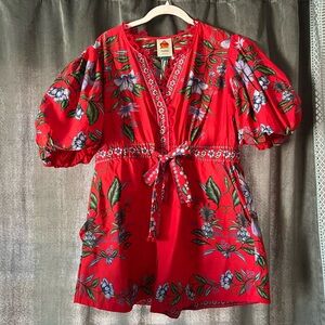 FARM Rio Sweet Bloom Red Romper